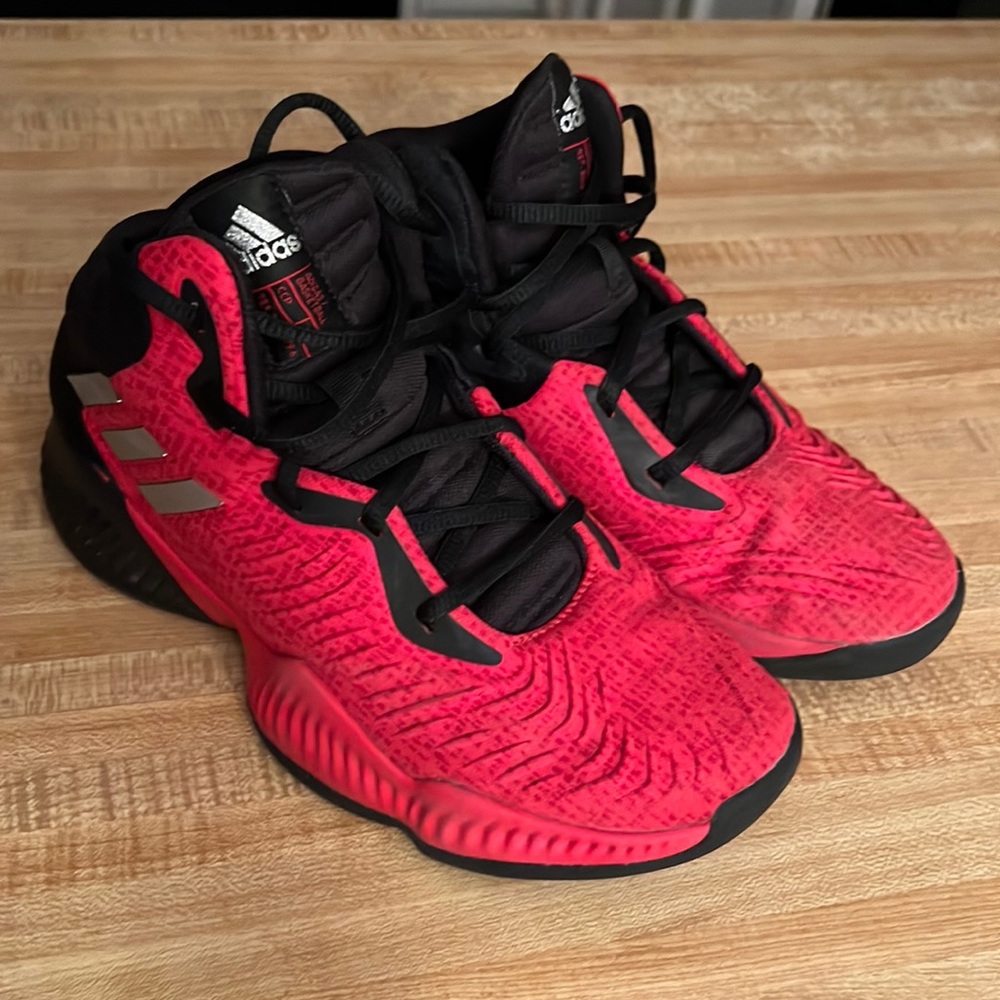 Red Adidas Youth Basketball Sneakers